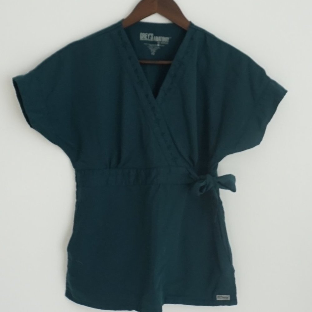 Grey's Anatomy Forest Green Scrub Top Size XS